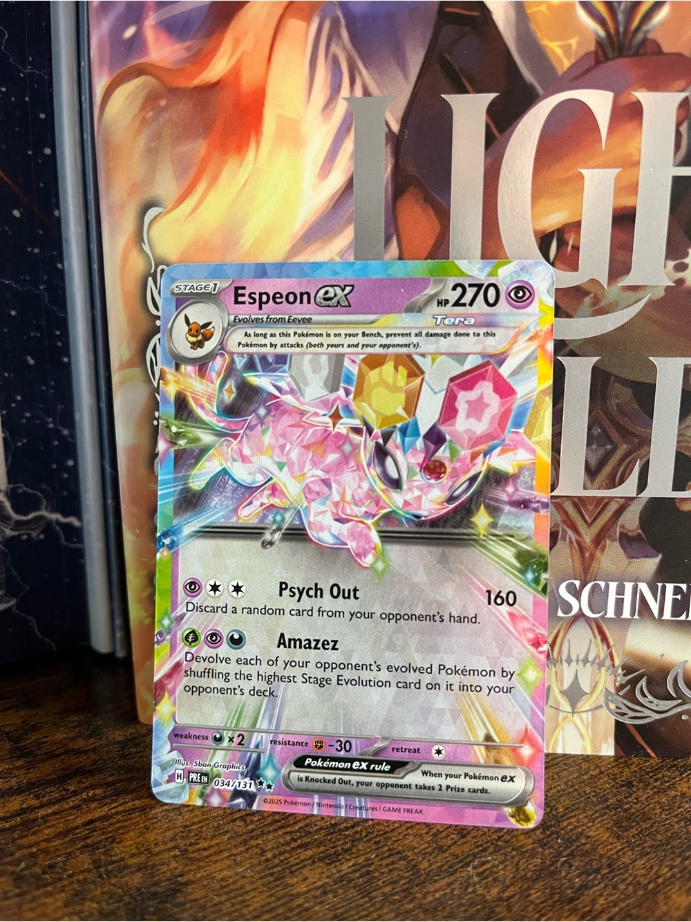 Espeon ex Holographic Pokemon Prismatic Evolution Trading Card 034/131